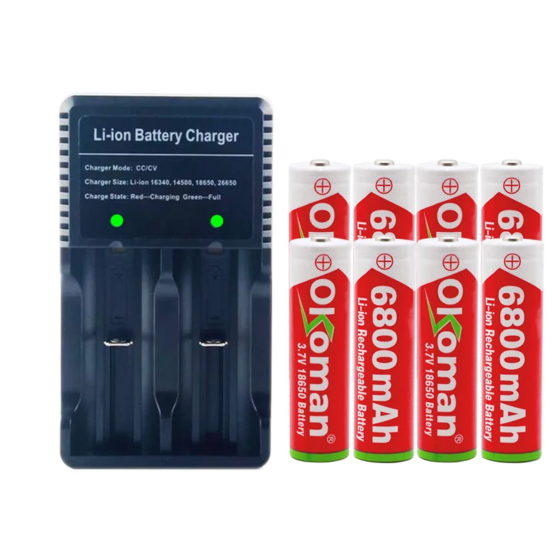 18650 Батарея 3 7 V 6800mAh перезаряжаемая литий ионная батарея для игрушки светодиодный