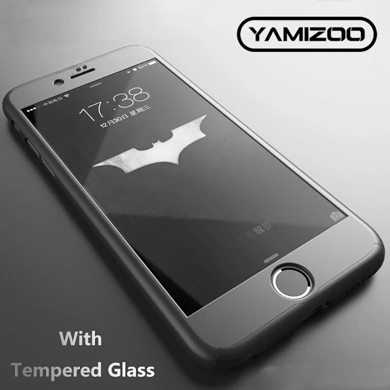 YAMIZOO x 8 Case For iPhone 6s 6 7 Cute 360 Hard Matte Phone Cases Cover With Glass Plus Coque |