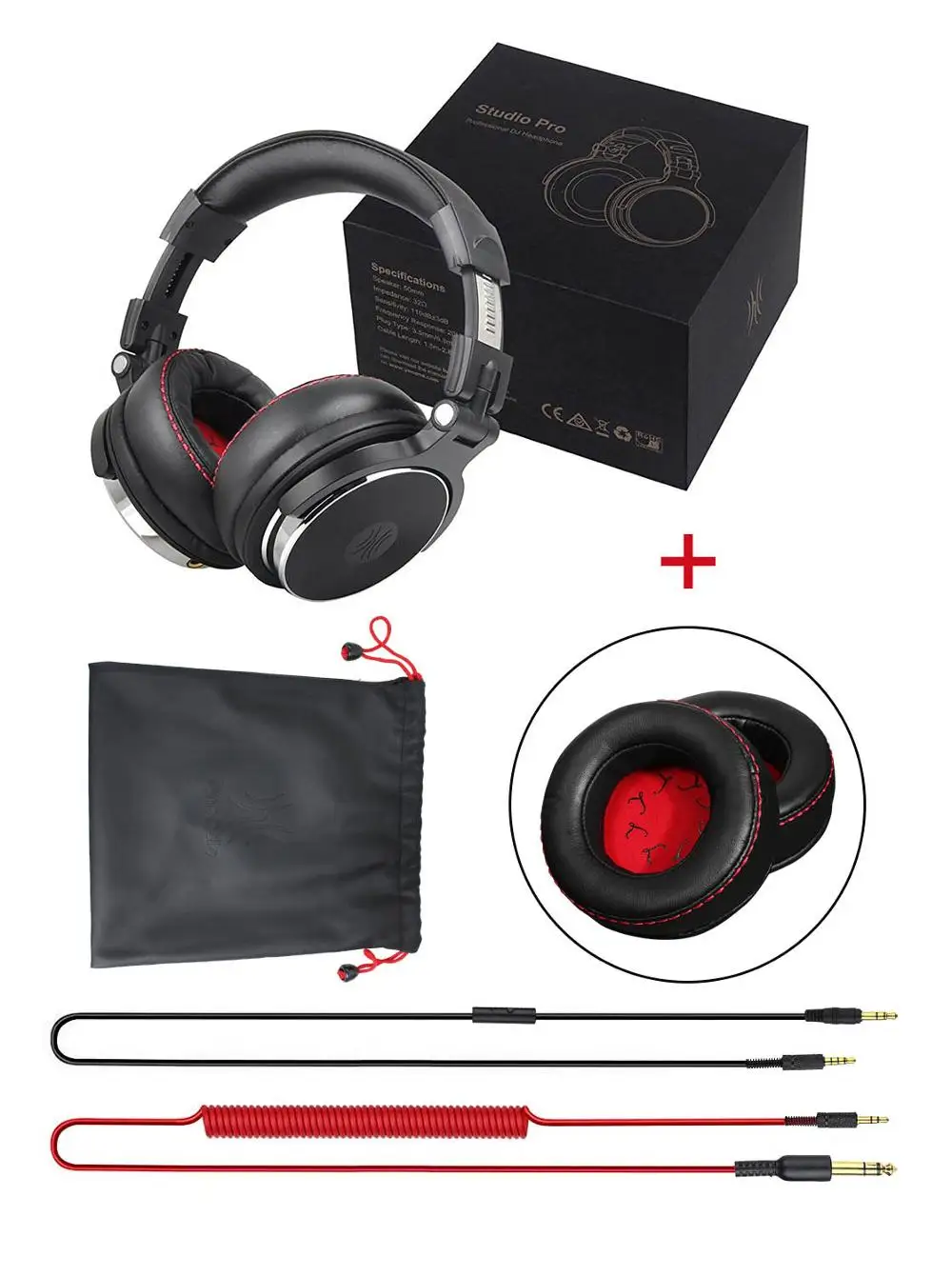 Studio Pro Add Muff Oneodio игровая гарнитура, мониторные наушники с 3,5/6,3 мм аудио разъемом, глубокий бас, Hifi, DJ наушники со стерео микрофоном - Цвет: Studio Pro Add Muff