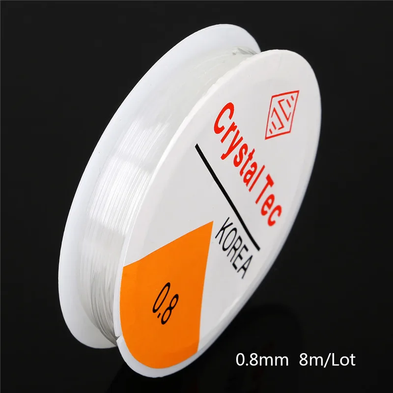 0.8mm Approx 8M 0,5/0,6/0,7/0,8/1 мм, размеры от 5 до 15 м эластичный с украшением в виде кристаллов Бисер шнура нить для изготовления ювелирных изделий Цепочки и ожерелья браслетов своими руками - Цвет: 0.8mm Approx 8M