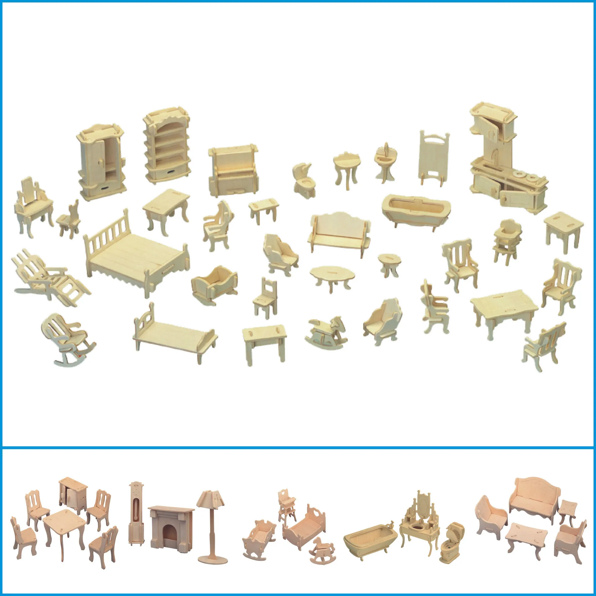

Laser Cutting Mini 3D Wooden Puzzle DIY Building Model Toys Miniature 1:12 Dollhouse Furniture for Dolls for Children Gift