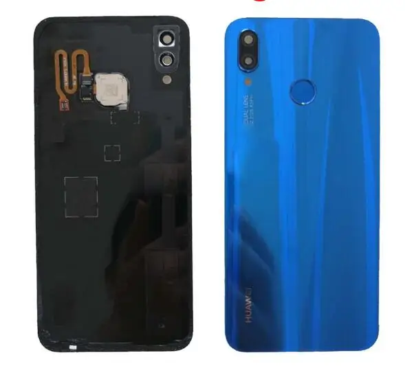 Для HUAWEI P20 lite NOVA 3E корпус батареи задняя крышка с камерой стеклянные пуговицы отпечатков пальцев гибкое заменяемое
