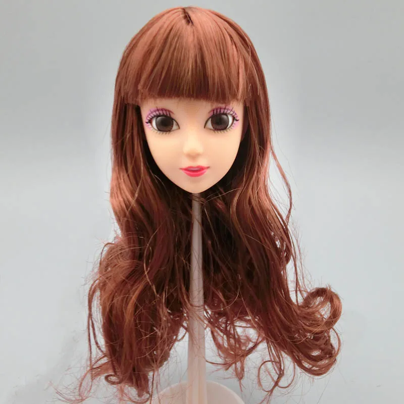 DIY игрушка для детей подарок коричневые волнистые волосы 1/6 голова куклы 11 5