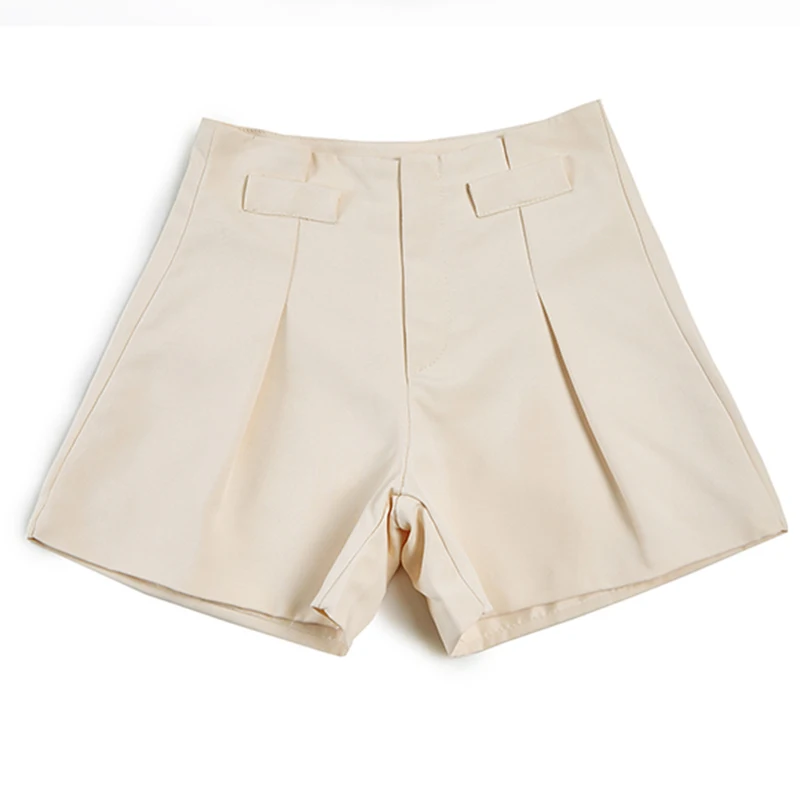 Женские широкие шорты с высокой талией повседневные свободные однотонные