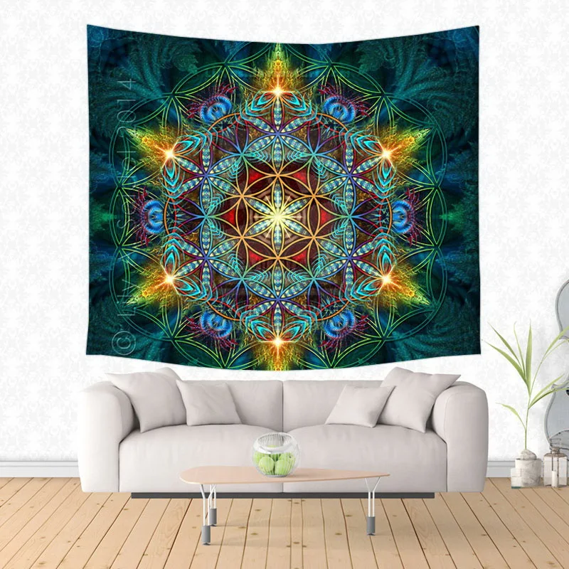 Гобелен с гексаграммой хиппи домашний декоративный настенный гобелен пляжный