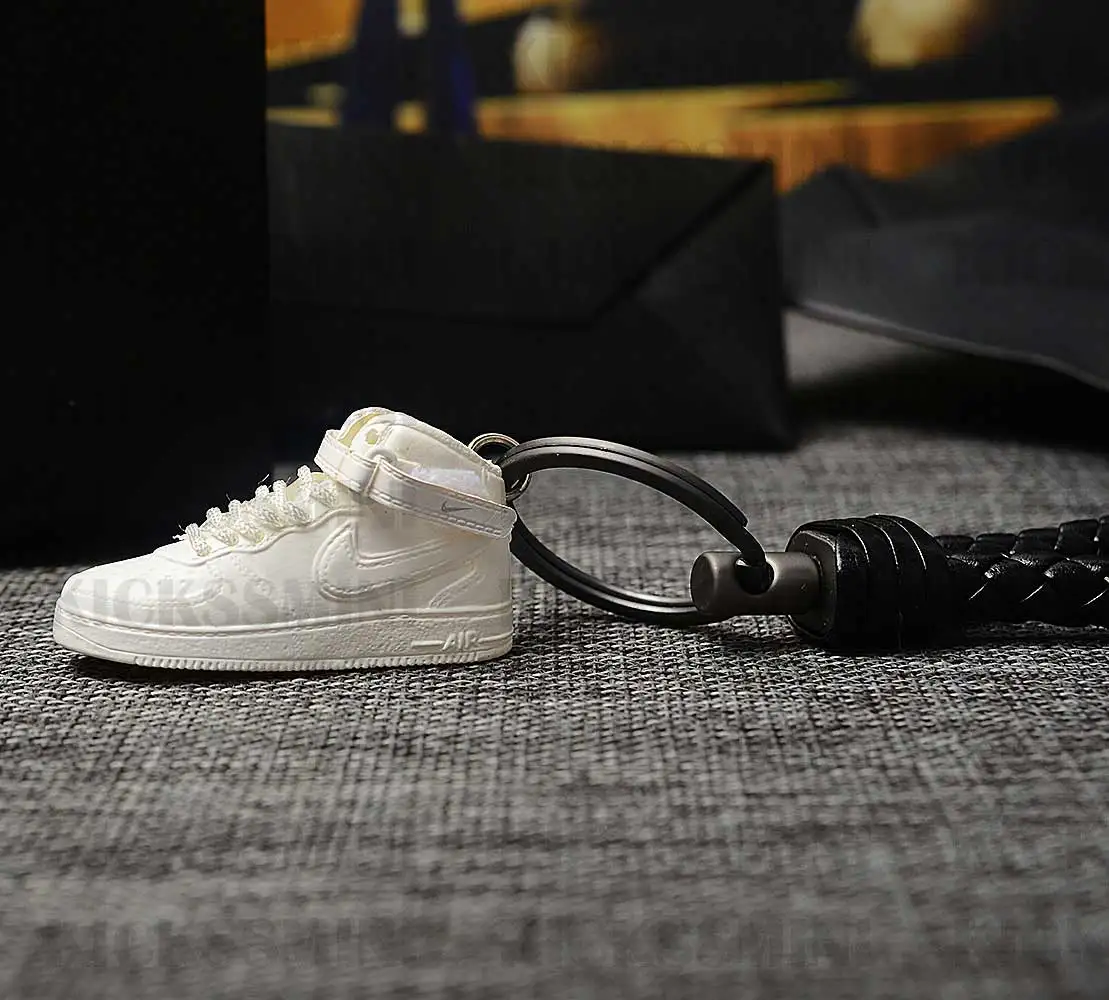 DIY Джордан Ретро OG Air Force 1 высокий белый 3D брелок в виде кроссовка сумка коробка Подвеска для пары Кукла аксессуар
