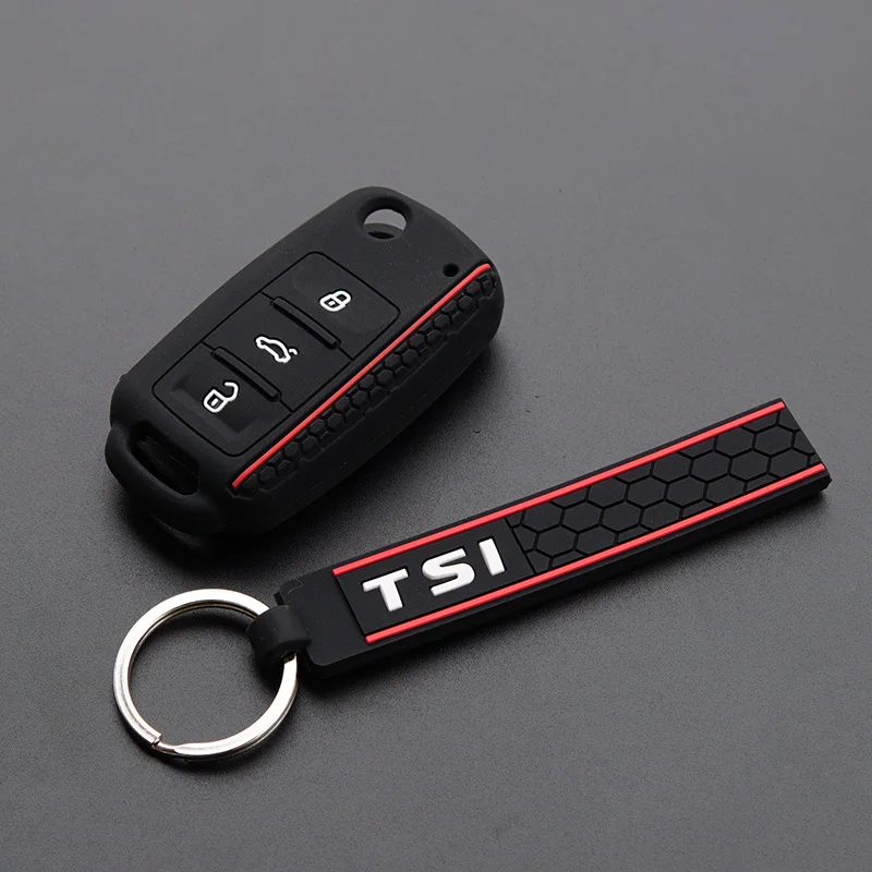 New design Silicone key fob skin cover hood POLO Bora Beetle Tiguan Passat B5 B6 Golf 6 MK5 MK6 Eos TSI Remote Protect keychain |