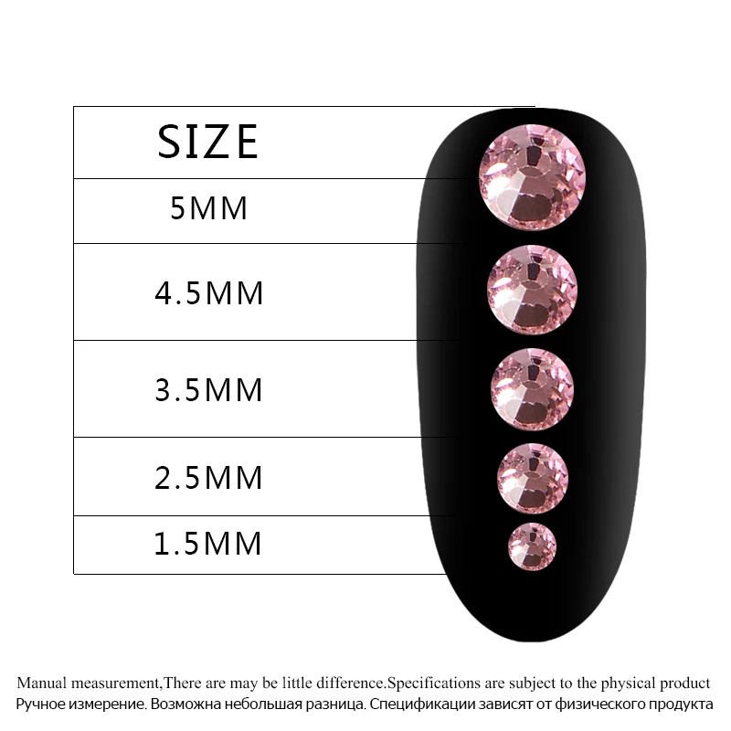

Mtssii Mixed Size Rhinestones for Nails 300 pcs/set Nail Design Accessories Flat Bottom Nail Art Decoration For a Manicure