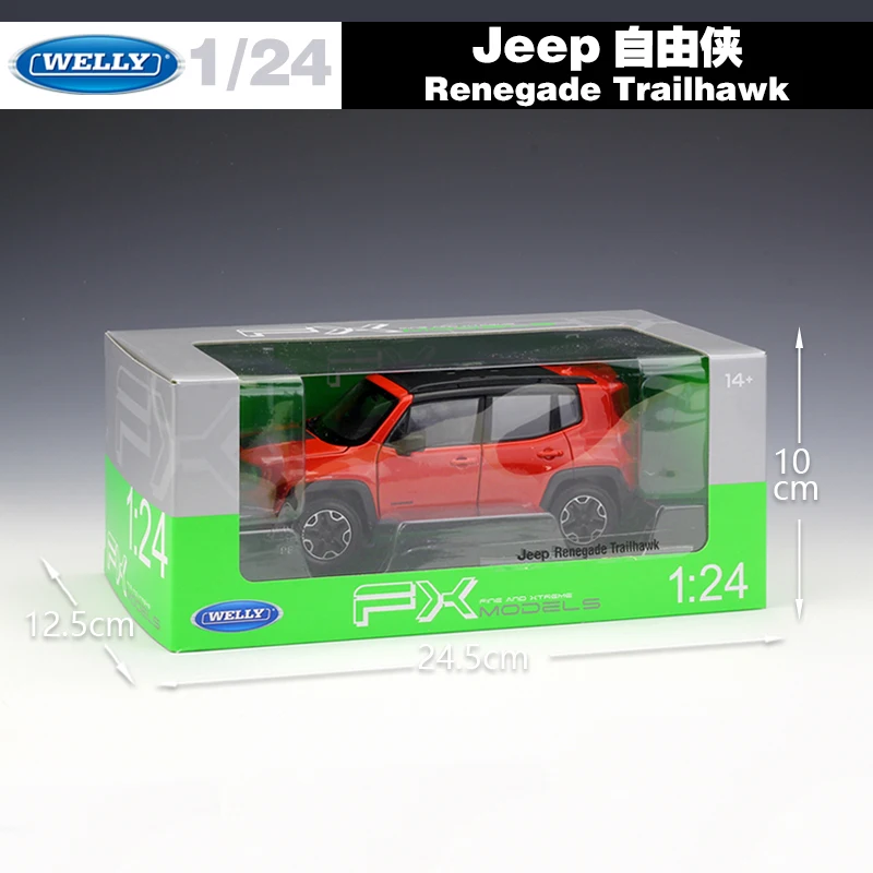 WELLY 1:24 литая под давлением модель автомобиля игрушка для Jeep Renegade City SUV 2015 JEEP Cross