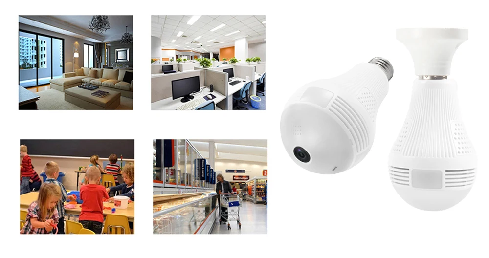 Daytech Wi-Fi IP Камера Беспроводной HD 960 P/1080 P Камера охранных детская комната 360 градусов панорамный угол свет лампы двухстороннее аудио