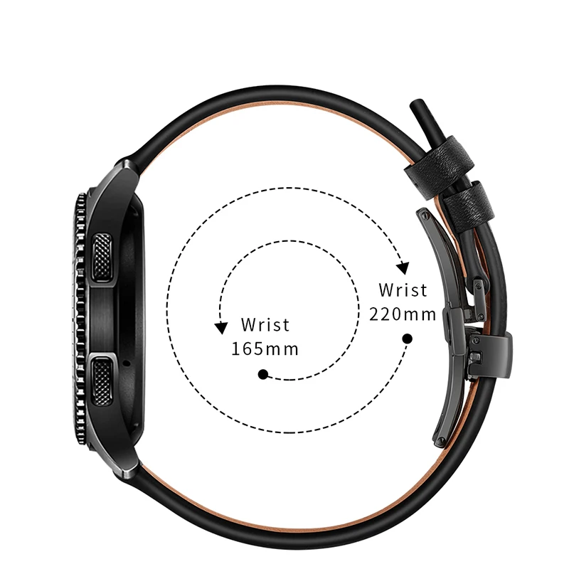 Для samsung Galaxy Watch 46mm полос Новинка; натуральная кожа; Сталь часы-бабочка ремешок для Шестерни S3 huawei Watch 2 pro 22 мм