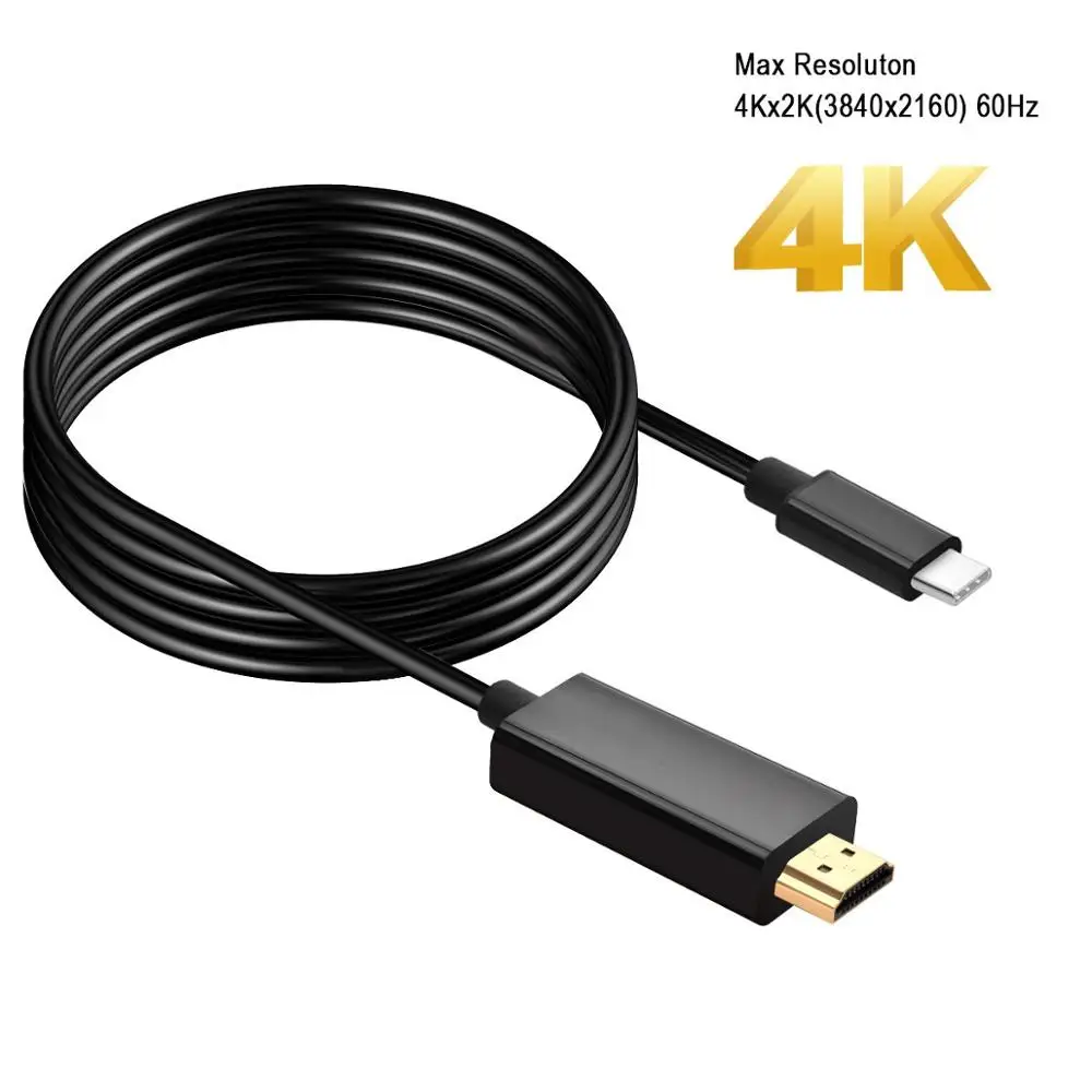 Кабель USBC Type C toHDMI совместимый кабель адаптера 4khdtv золотистый USB 3 1 to hdmi для MacBook