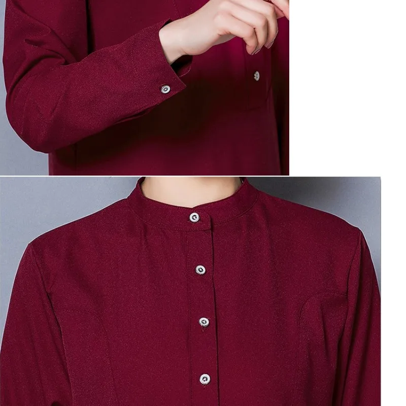 YSMARKET Hot Sale Long Sleeve Shirt Top Loose Muslim Chiffon Blouse Casual Tops Turkish Islamic Abaya Clothing Y6218 |