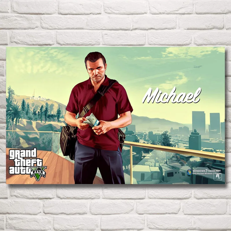 FOOCAME Grand Theft Auto V GTA 5 игровые плакаты и принты художественные шелковые картины, настенные декорации украшения спальни Картина гостиной