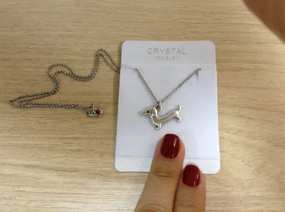 Hzew реальное изображение хиппи шик Винтаж Серебряный цвет ожерелье с таксой