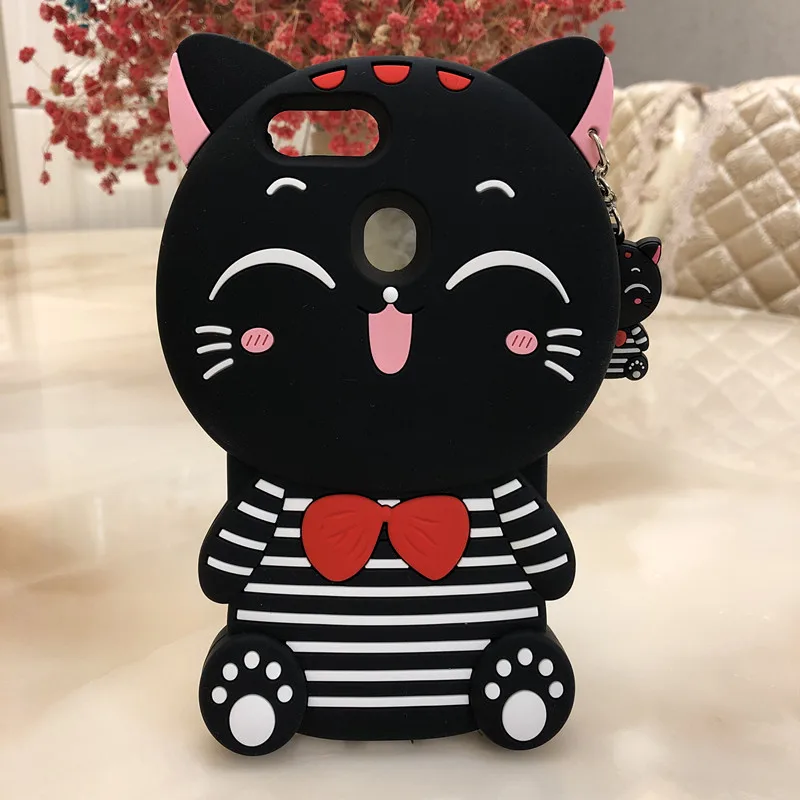 Высококачественный защитный чехол для OPPO A7 3d-силикон Lucky Cat Мягкий силиконовый чехол с рисунком из мультфильма сотовый Чехол для телефона чехол для OPPO AX7