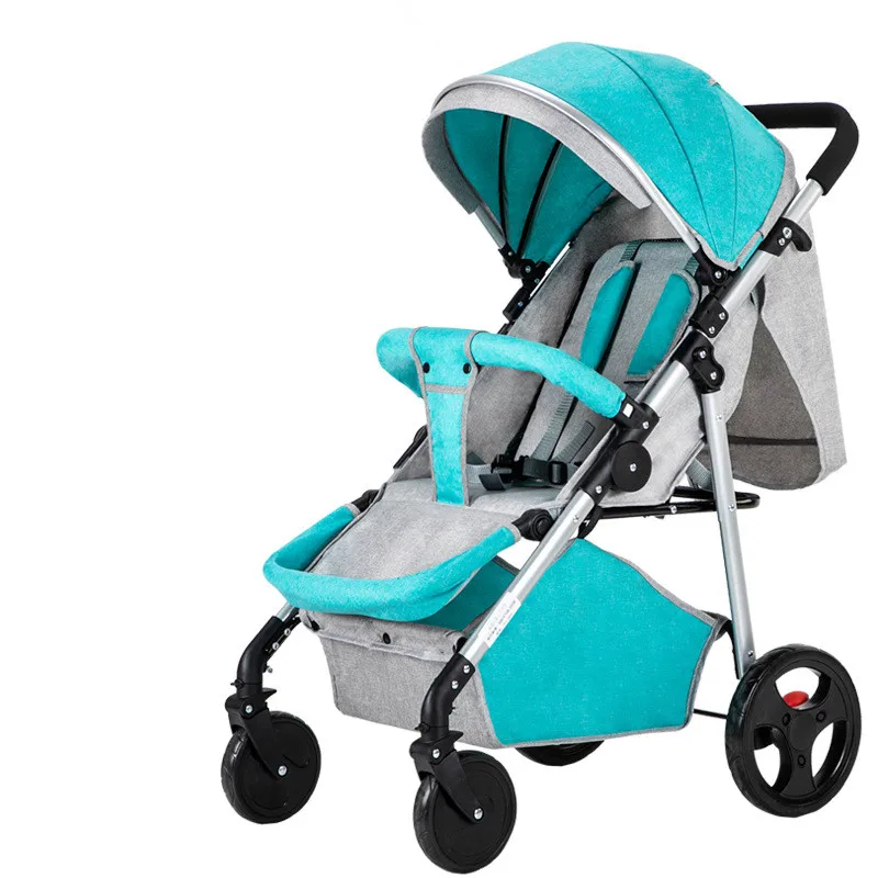 Blue2 6 кг легкая коляска, детская коляска, складная, переносная, четыре колеса, высокий пейзаж, детская коляска, Горячая мама, розовая коляска, тележка - Цвет: Blue2