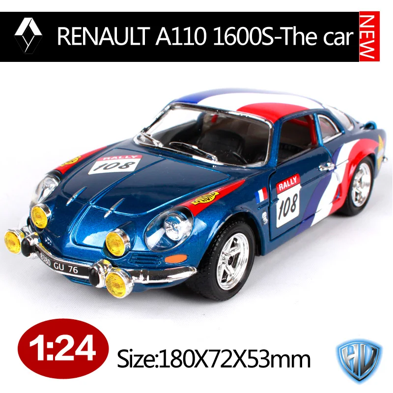 22022 Bburago 1:24 RENAULT ALPINE A110 1600S литая модель автомобиля игрушка Новинка в коробке 300SL 22022 - Цвет: 22022