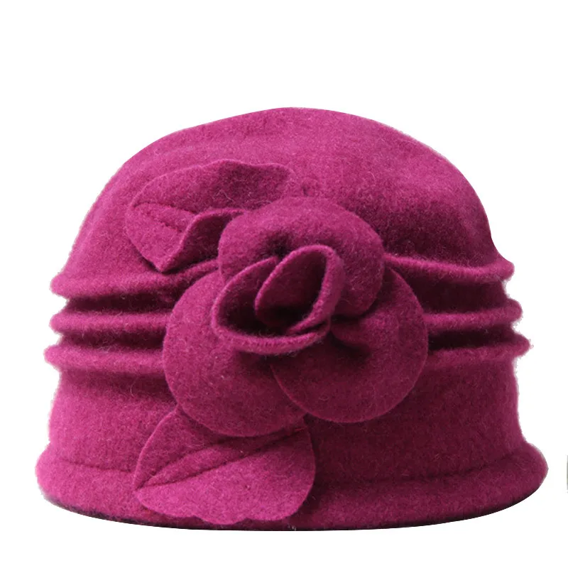 Новые женские шляпы Fedoras из чистой шерсти, зимние шапки для женщин с цветочным принтом, повседневные брендовые теплые женские мягкие шляпы для девушек на осень