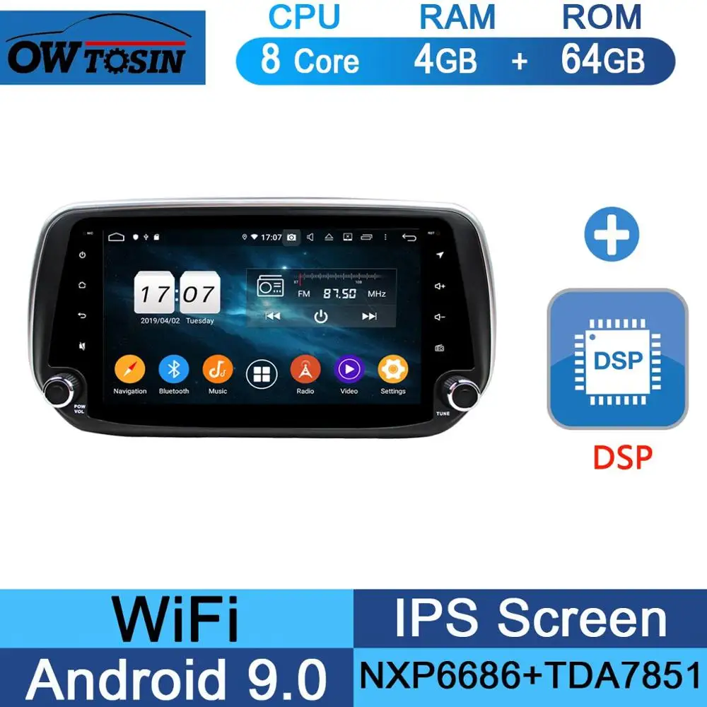 64G DSP " ips 8 ядерный 4 Гб+ 64 ГБ Android 9,0 автомобильный мультимедийный плеер для hyundai IX45 Santa FE XL gps Радио Стерео Parrot BT CarPlay - Цвет: 64G DSP