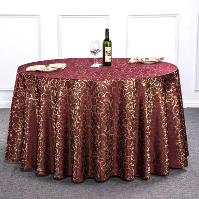 Wine Red Новая роскошная вязаная крючком красная круглая скатерть с золотыми листьями для отеля Декор для ресторана прямоугольная моющаяся скатерть для свадебной вечеринки - Цвет: Wine Red
