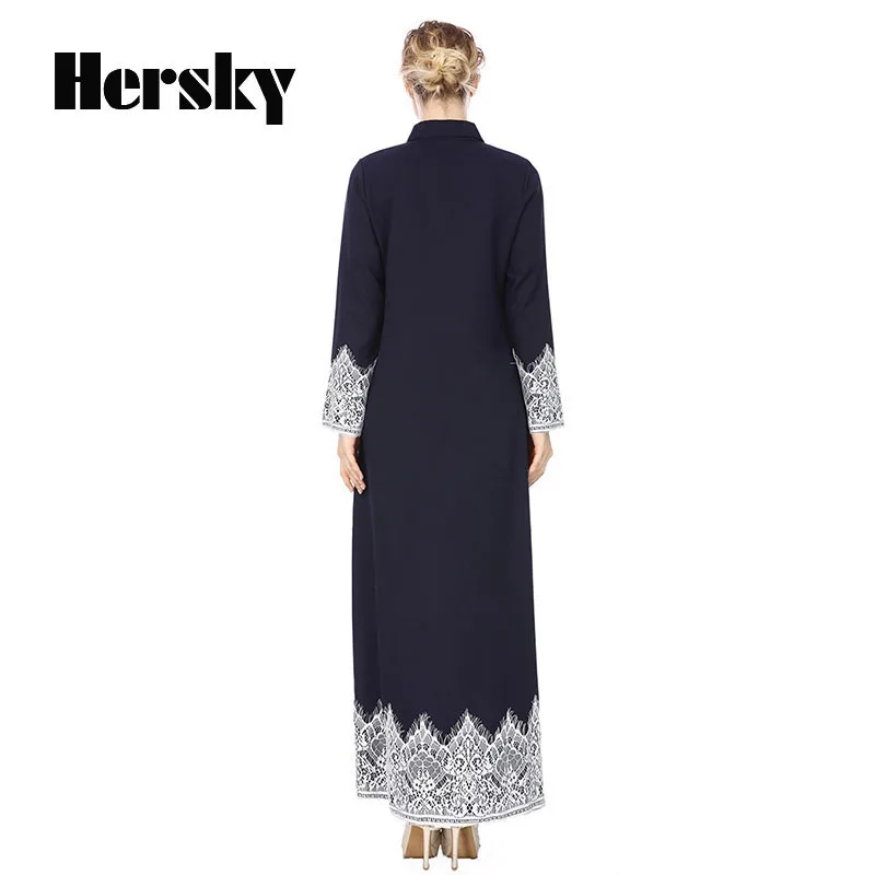 2019 Новая мода вышивка abaya Дубайский мусульманский женское кружевное платье
