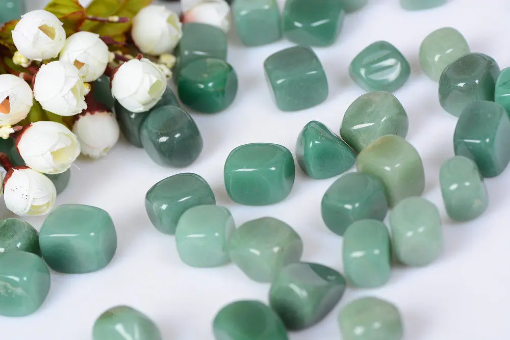 100g Square Green Aventurine Tumbled Stones Crystal Mineral Planting Decor Lot |