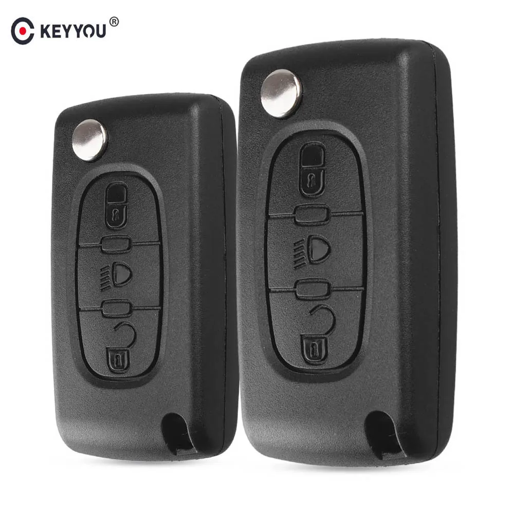 KEYYOU для Citroen C2 C3 C4 C5 C6 C8 3 кнопки флип чехол дистанционного ключа от машины Fob VA2 Blade