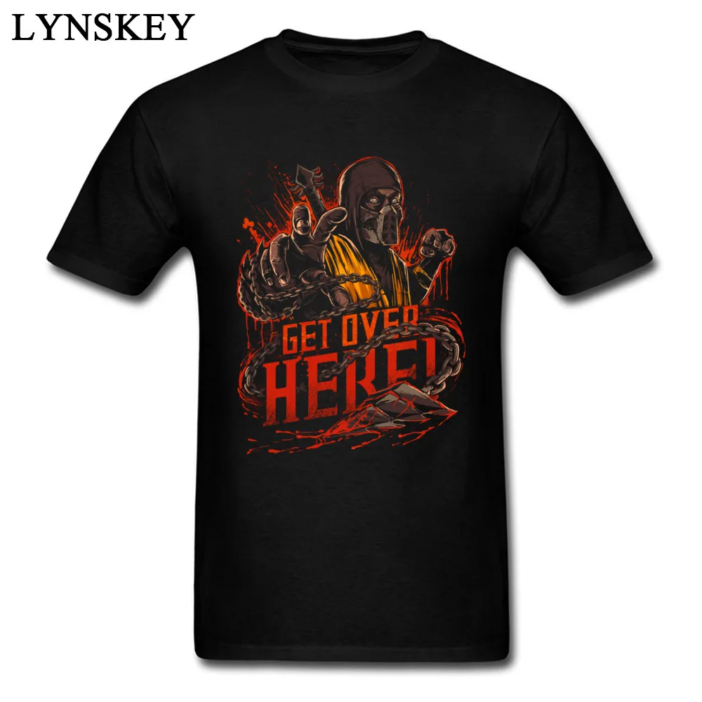 

Стильная мужская футболка Get Over Here Mortal Kombat, черная одежда с коротким рукавом, зимний топ, футболки, крутая экшн-футболка 3D