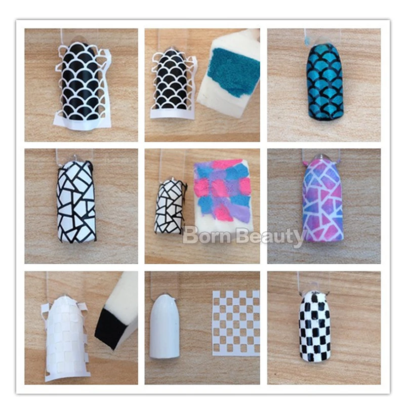 1 лист новые многоразовые стемпинг для украшения ногтей полые черные шаблоны