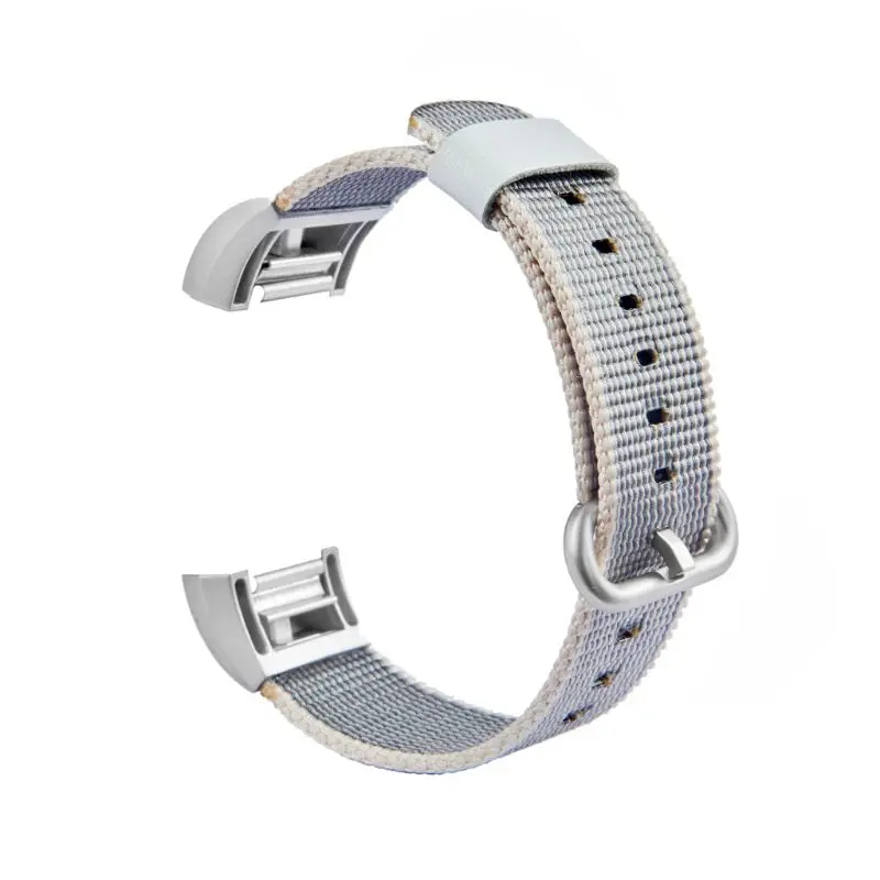 Серый Модные яркие часы с нейлоновым браслетом, ремешок для Fitbit Charge 2 HR, металлический разъем для Fitbit Charge2 HR, новейший ремешок для часов - Цвет: Серый