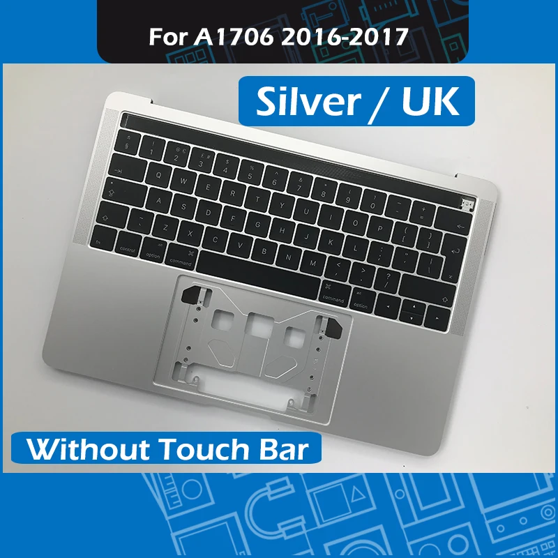 

Серебряный A1706 Замена Topcase UK макет для MacBook Pro Retina 13 "сенсорная панель A1706 верхний чехол с клавиатурой 2016 2017