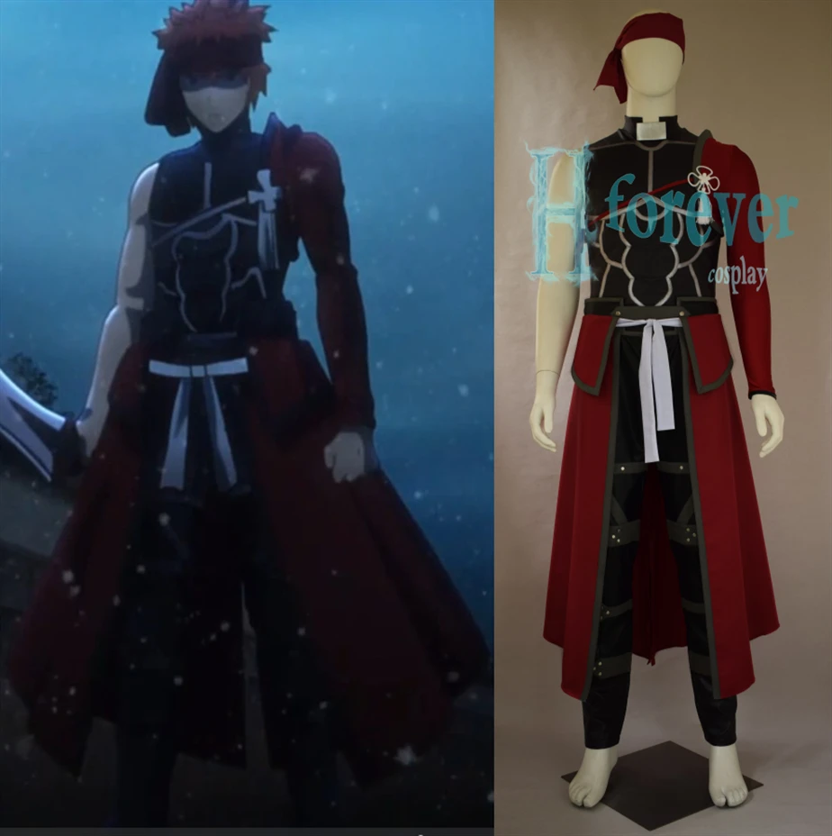 

Anime! Fate/Stay Night Emiya Shirou Archer Combat Gear Gothic Uniform Cosplay Costume Halloween Suit Custom-made Free Shipping