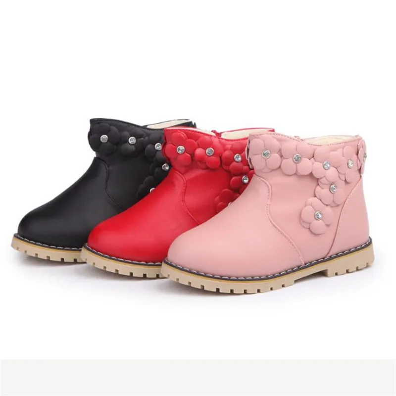 Зимние сапоги для девочек новинка 2019 модная детская хлопковая обувь со стразами