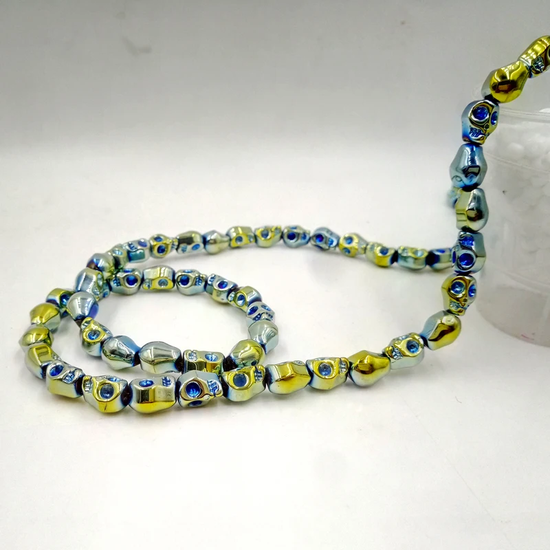 Оптовая продажа 20 шт. череп Хрустальное стекло свободные бусины-Распорки 10x8 мм DIY