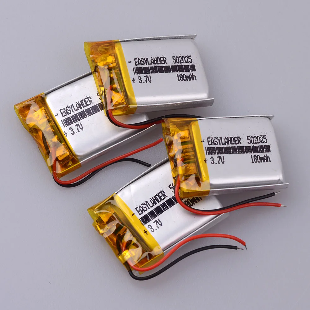 4PCS 3,7 в 180 мАч 502025 литий-полимерный Li-Po литий-ионный аккумулятор Lipo ячеек для DVR advocam FD видеорегистратор Регистратор - Цвет: 4PCS