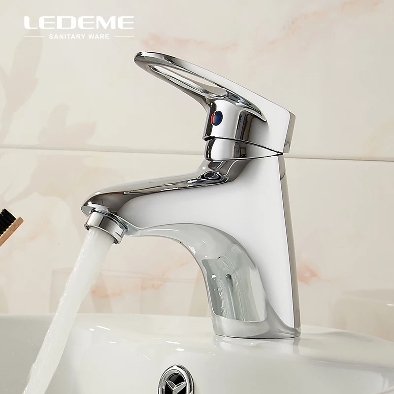 LEDEME основной Твердый латунный Смеситель для раковины с одной ручкой