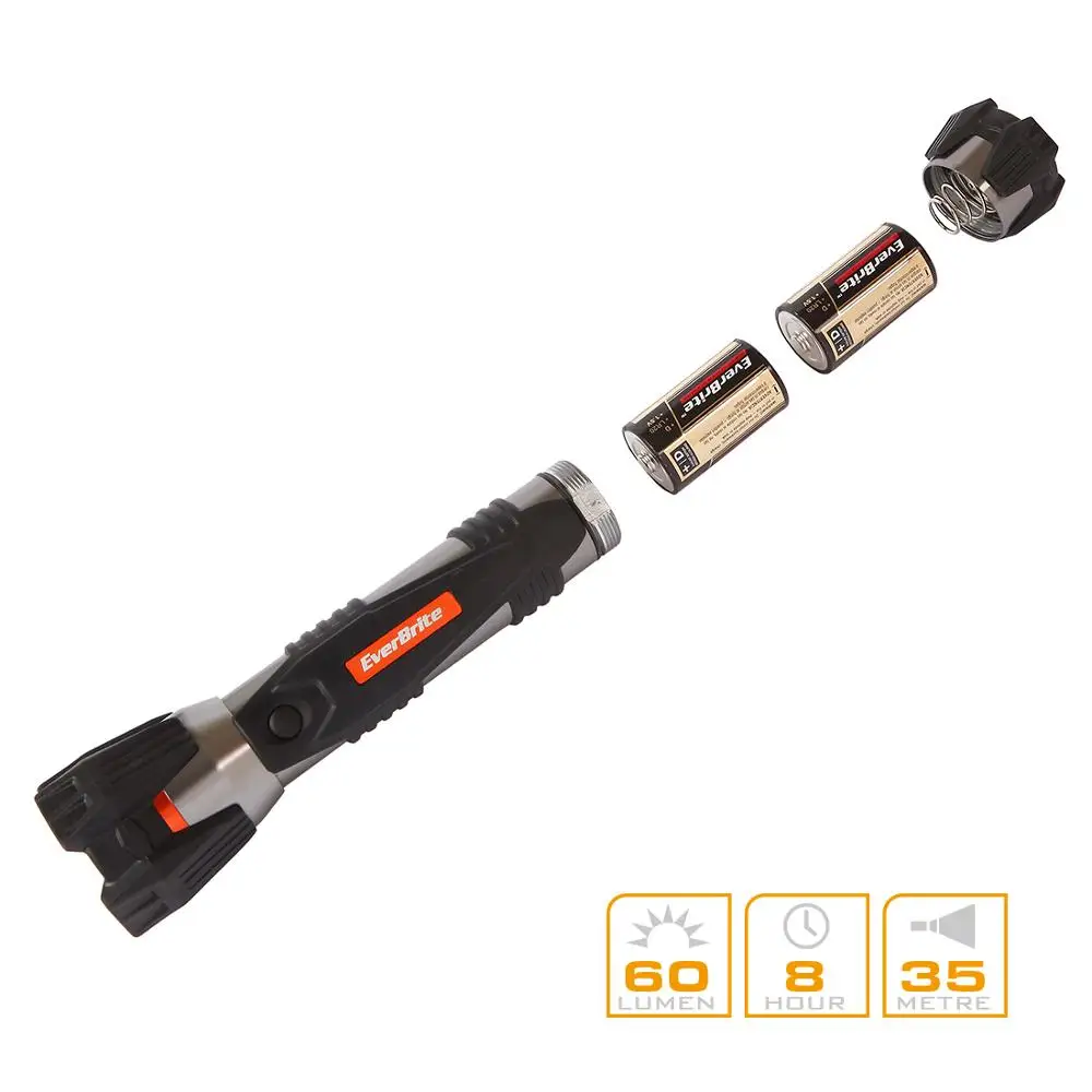 EverBrite 3W 2D Алюминиевый светодиодный фонарик фонарь светильник водонепроницаемый прорезиненный противоударный алюминиевый фонарь