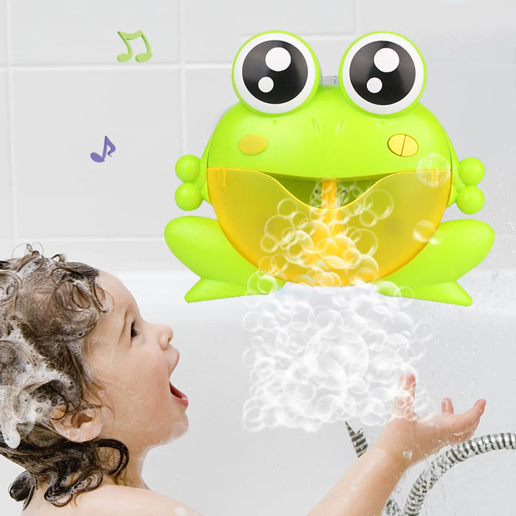 

TELOTUNY baby Bubble Machine Bath toy frog bubble machine Automatic Bubble Maker Blower Music Bath Toy for Baby j0417