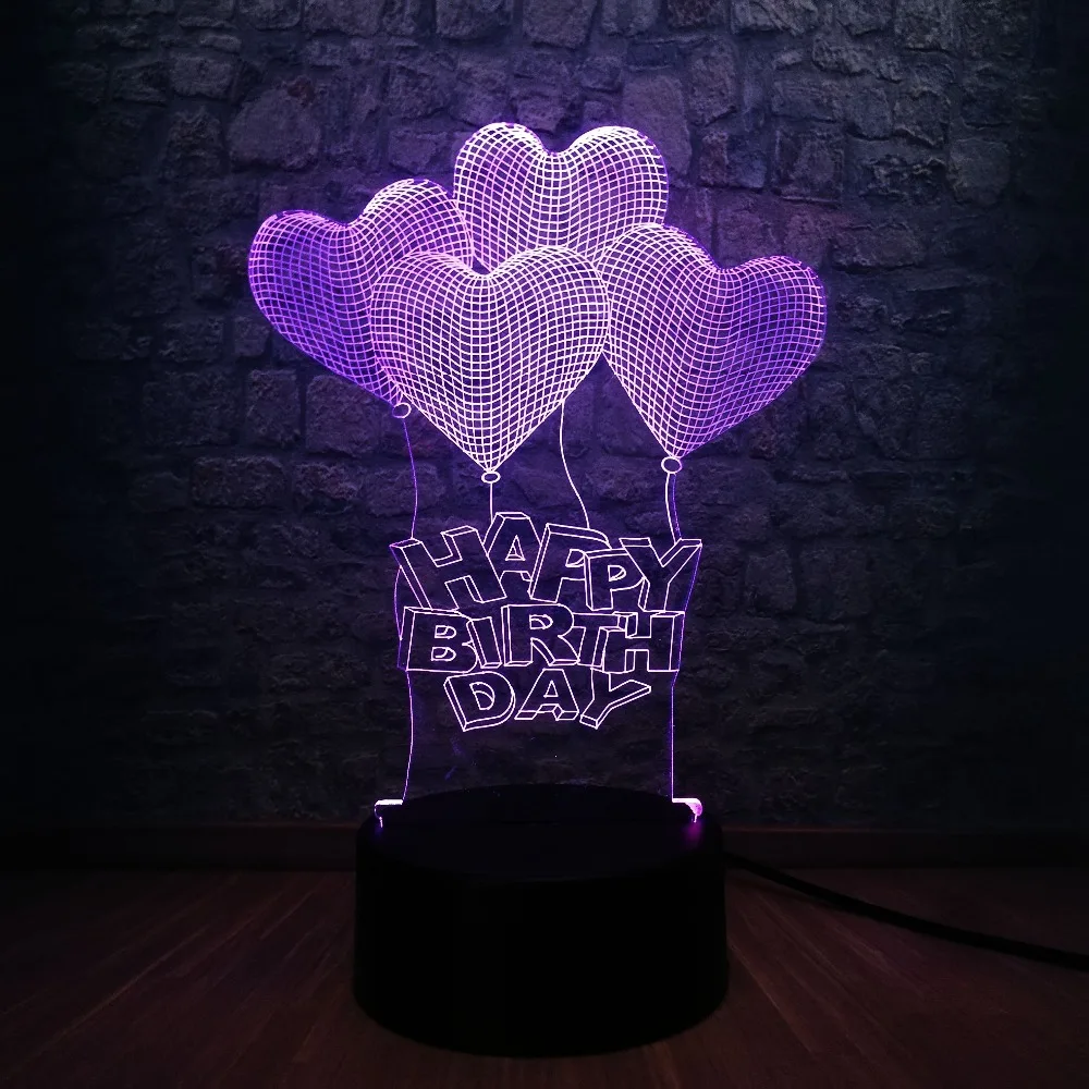 Оптовая продажа Романтическая любовь сердце шар 3D LED USB лампа брак предложение
