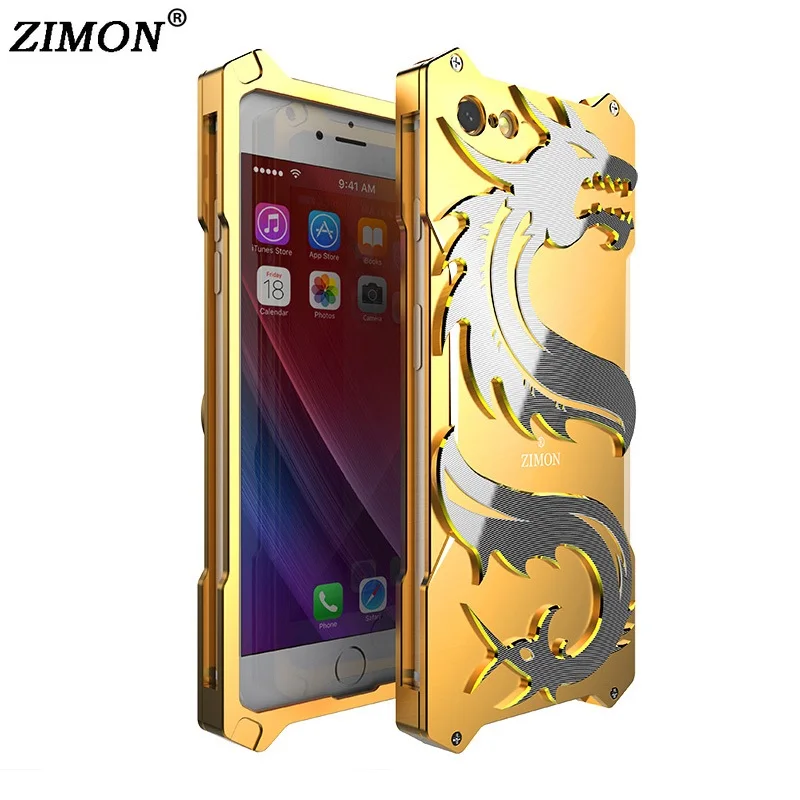 Противоударный металлический чехол Zimon 3D Dragon для iPhone 7 8 из алюминия и металла 6