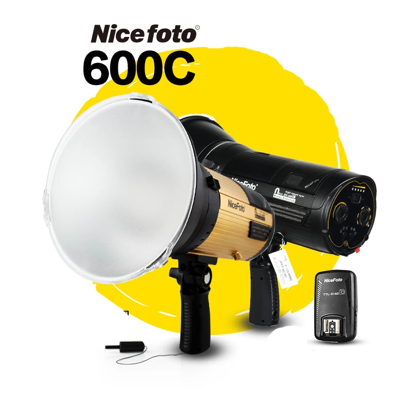 NiceFoto HS 600C 600 Вт Высокоскоростная синхронизация HSS 1/8000S студийная вспышка высокая