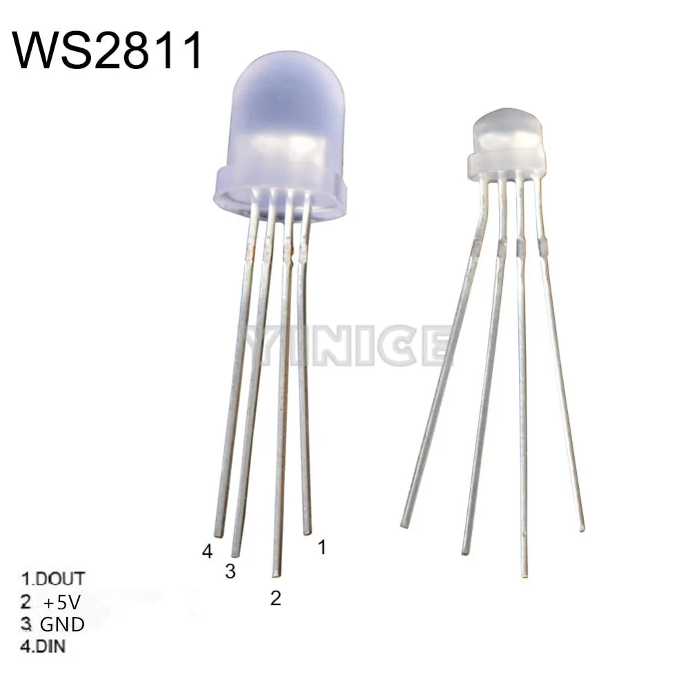 RGB светодиодный чип DC5V рассеянная круглая шляпа с WS2811 PL9823 APA106 чипсет внутри, F5 5 мм F8 8 мм Neo pixel светодиодный RGB полноцветный