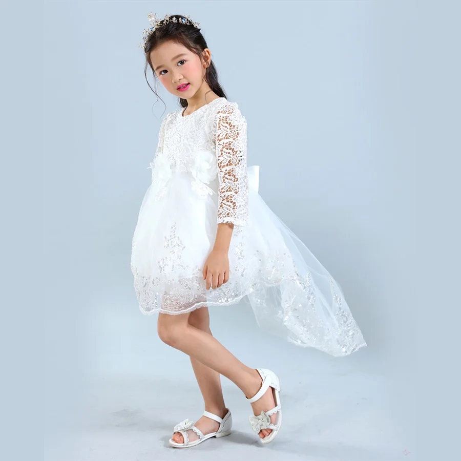 Девочки Платье Партии 2017 Элегантный Девушка Длинное Вечернее Для Крещение