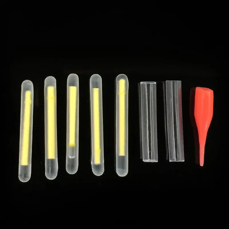 50pcs Portable Luminous Fishing Fluorescent Lightstick Night Light Floating Luminous Clip On Dark Glow Sticks Fish Tackle Pesca