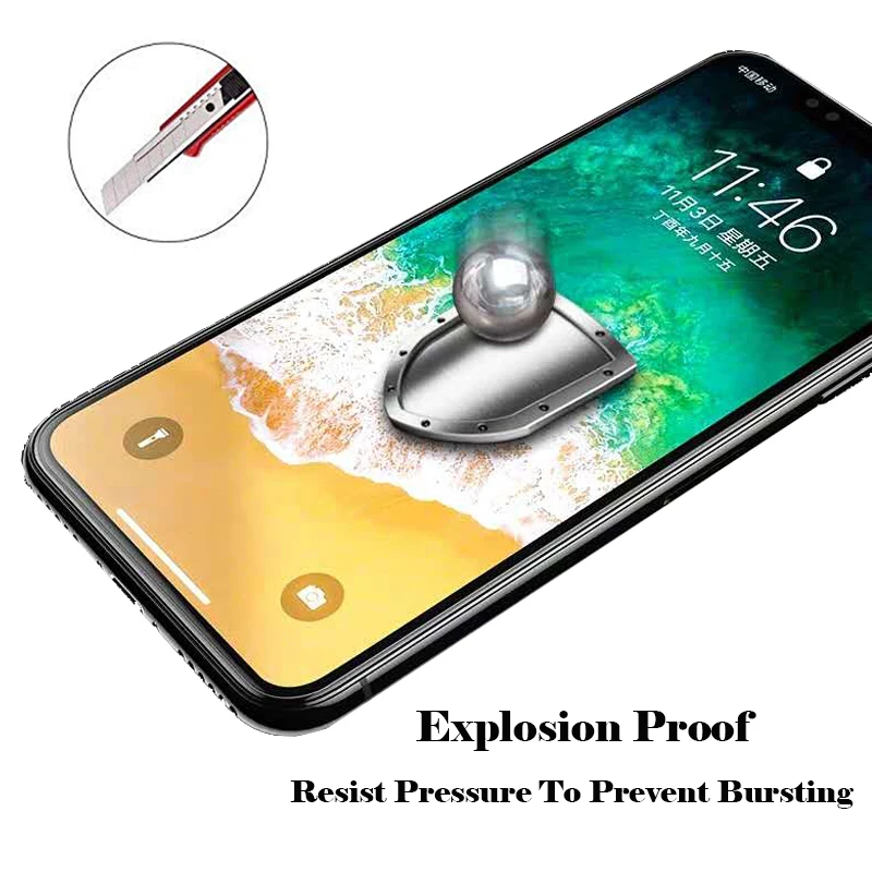 Изогнутое защитное стекло 10d для iPhone xs max xr x защита экрана 7 8 plus i phone 6 s закаленная