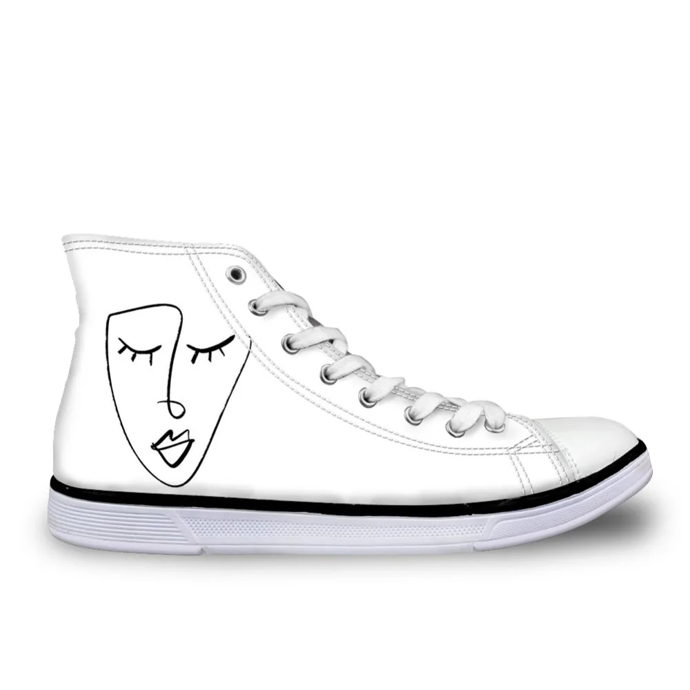 Бесшумная парусиновая обувь модная женская с высоким берцем разноцветная