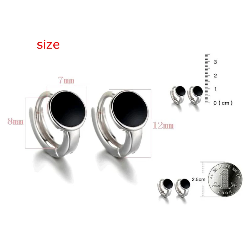 Серьги кольца из серебра 925 пробы с черными пятнами|silver hoop earrings|hoop earringshoop earrings black |