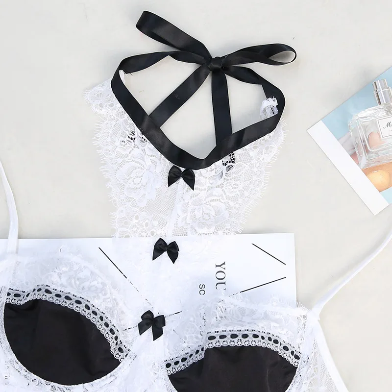 

Sexy Costume Exotic Cosplay Girl Cute Halloween Costume Women's French Lovely Lace Maid Dress Sexy Sleepwear Babydoll Nightwear