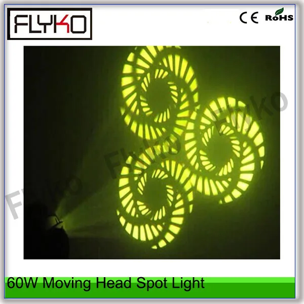2 шт. Бесплатная доставка 60 Вт Светодиодный прожектор с движущейся головкой |
